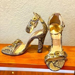 NWOT Coach python ankle strap heels